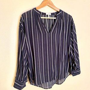 Joie Long Sleeve Top Navy with white stripes - Size XS